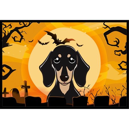 JENSENDISTRIBUTIONSERVICES Halloween Smooth Black And Tan Dachshund Indoor & Outdoor Mat, 18 x 27 in. MI2556771